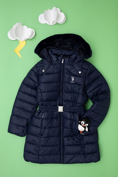 Куртка с несъемным капюшоном для девочек - G084SZ0KS0GERMU23K Куртка жен. детс. (VR033, 6_7)