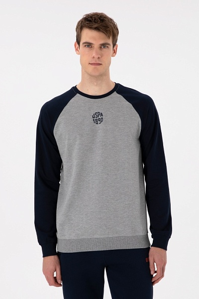 Свитшот с контрастными рукавами - G081SZ0820REJO_E Толстовка муж. (VR086, XS)