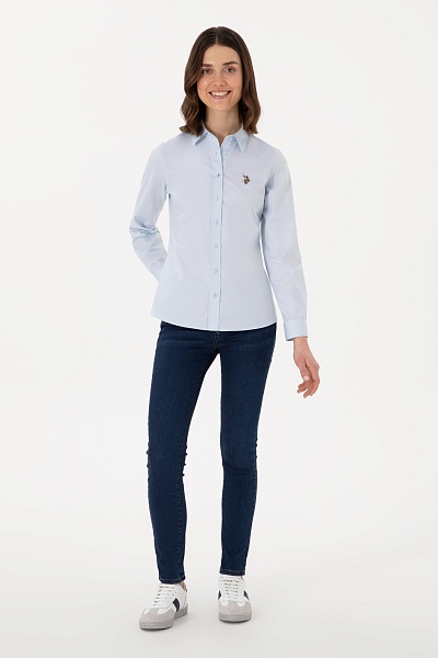 Рубашка с хлопком приталенная - G082SZ0040CRISCOLOR025Y Сорочка жен. (VR003, 44)