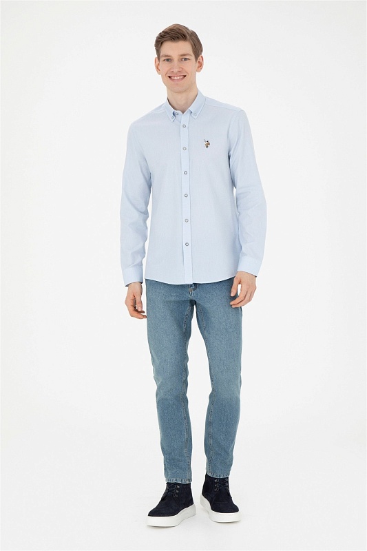 Рубашка из хлопка приталенная - G081SZ0040NOVAYA023K Сорочка муж. (VR003, XL)