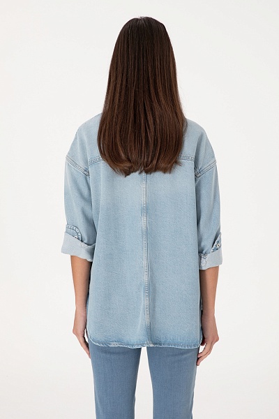 Рубашка джинсовая свободная - G082SZ0770SOFIA Куртка джинс. жен. (DN0021, 40)