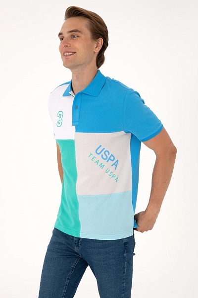 Футболка-поло из хлопка с контрастными вставками - G081SZ0110T_ILGA Футболка муж. (VR001, XL)